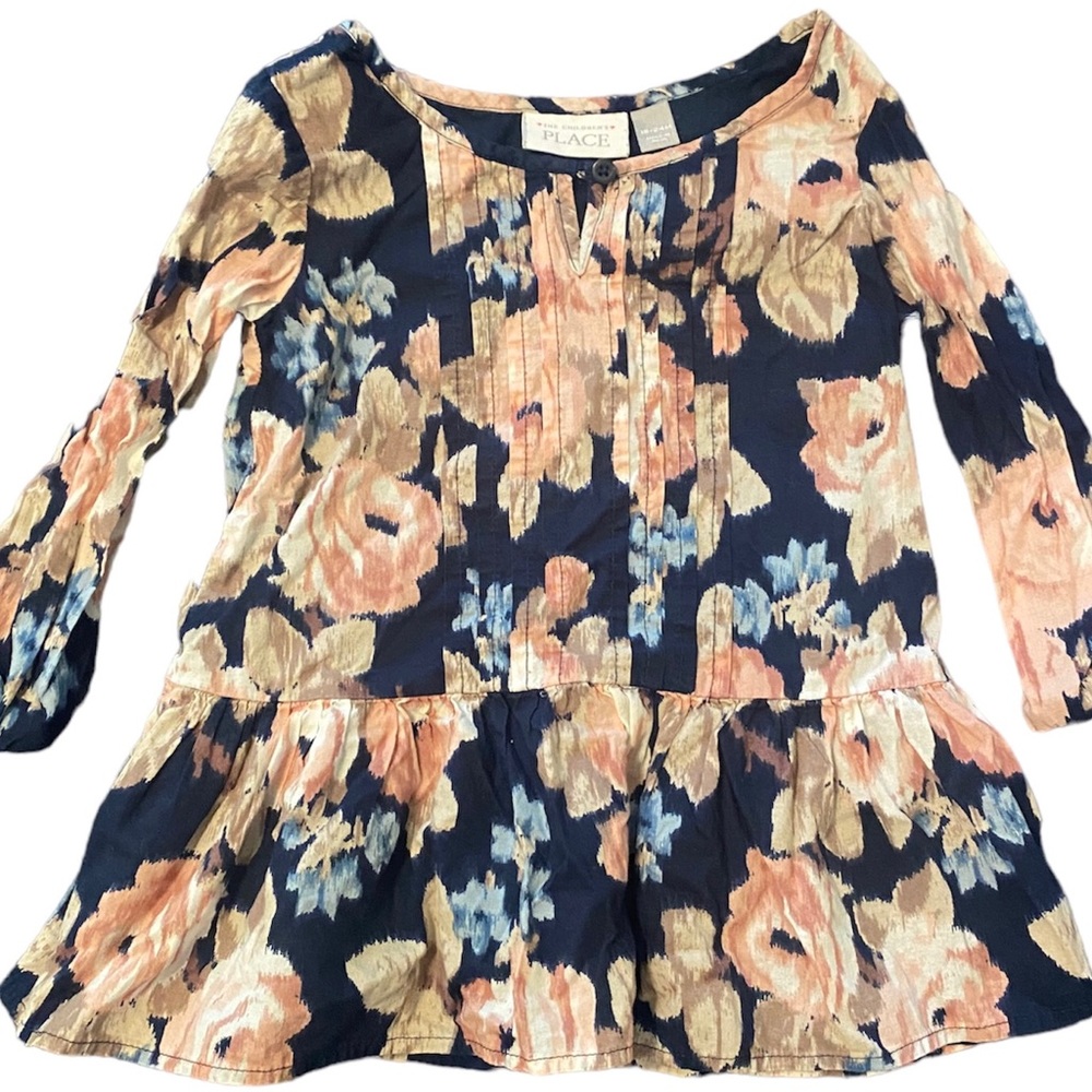 The Children’s Place Floral Navy and Pink Dress 18-24 Mths